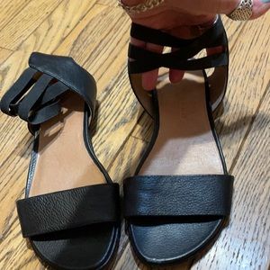 Gentle Souls Black Ankle Strap Comfort Sandals 6